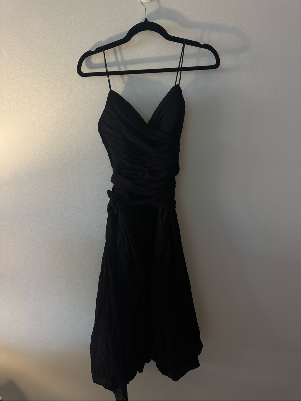 Vintage Carlos Miele Black Silk Chiffon Mini Dress